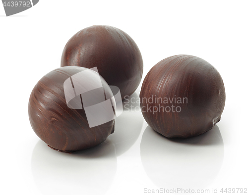 Image of chocolate truffle balls macro 