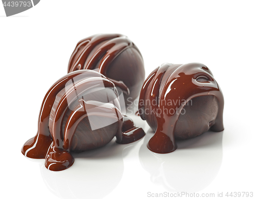 Image of chocolate truffle balls macro 