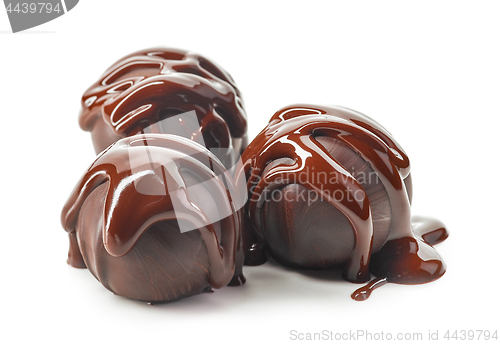 Image of chocolate truffle balls macro 