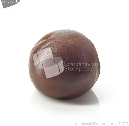 Image of chocolate truffle on a white background