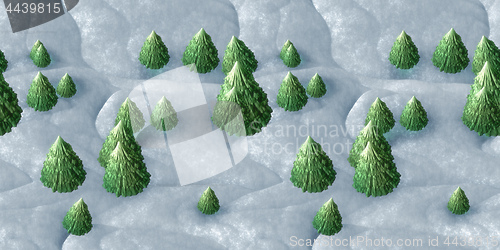 Image of seamless winter scenery background with christmas trees