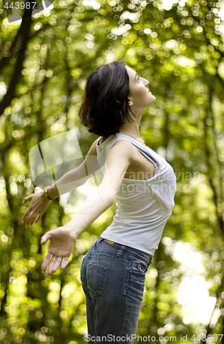 Image of woman preparing to fly