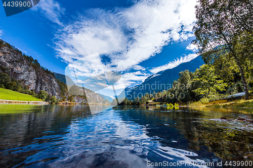 Image of lovatnet lake Beautiful Nature Norway.