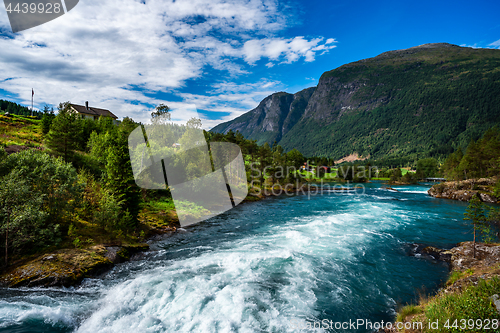 Image of lovatnet lake Beautiful Nature Norway.