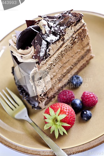 Image of Slice of chocolate cake