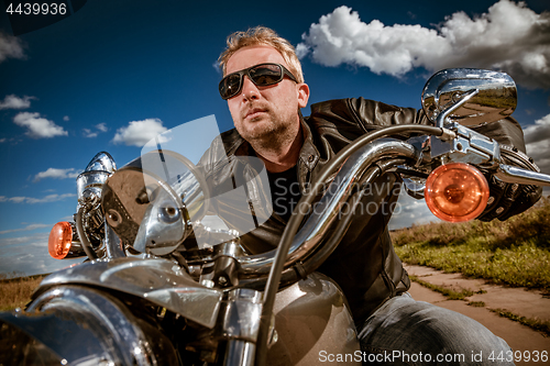 Image of Biker on a motorcycle