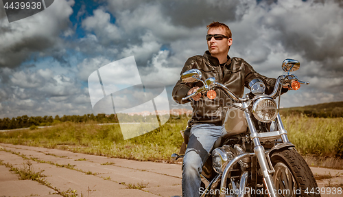 Image of Biker on a motorcycle