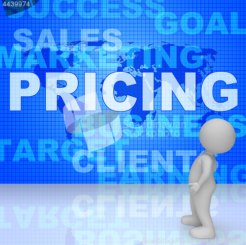 Image of Pricing Words Means Money Outlay 3d Rendering