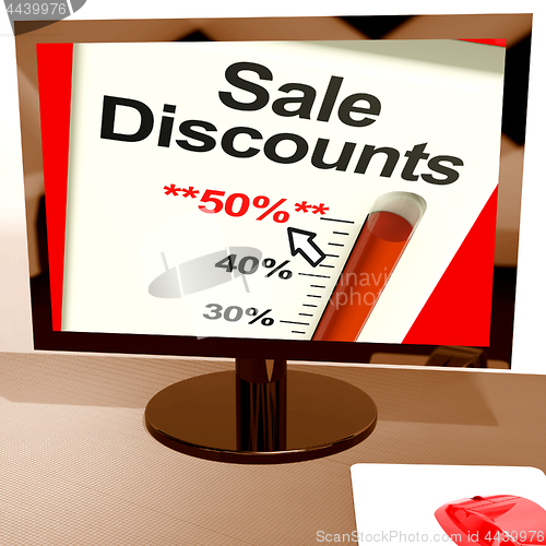 Image of Fifty Percent Sale Discounts Showing Online Bargains