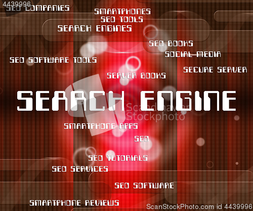 Image of Search Engine Shows Gathering Data And Analyse