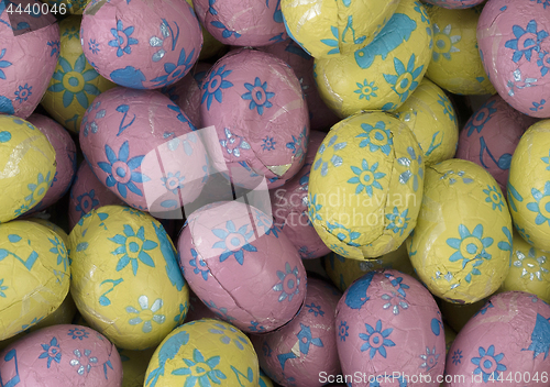 Image of Colorful chocolate easter eggs