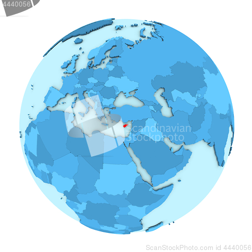 Image of Cyprus on globe isolated