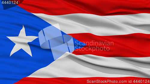 Image of Closeup Puerto Rico Flag, USA state