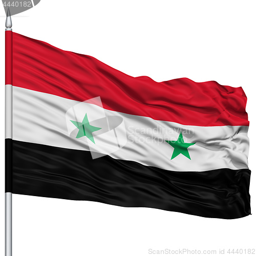 Image of Syria Flag on Flagpole