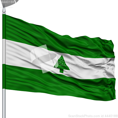 Image of Greenbelt City Flag on Flagpole, USA