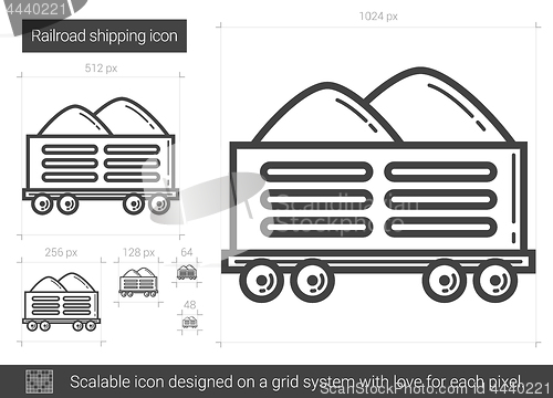 Image of Railroad shipping line icon.