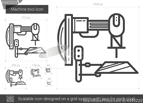 Image of Machine tool line icon.