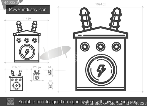 Image of Power industry line icon.