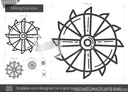 Image of Mining tool line icon.