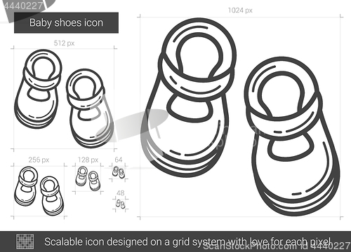 Image of Baby shoes line icon.