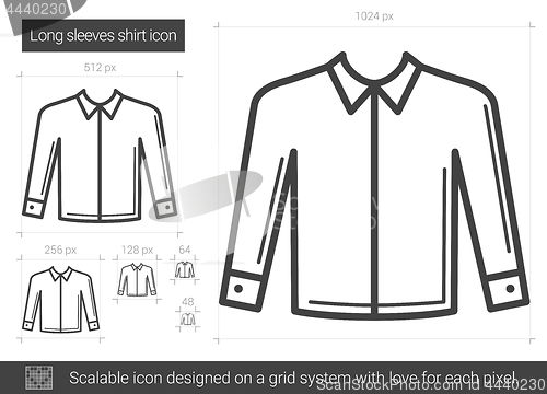 Image of Long sleeves shirt line icon.