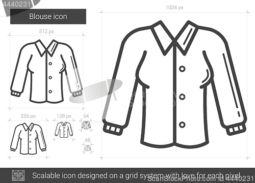 Image of Blouse line icon.