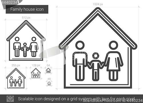 Image of Family house line icon.