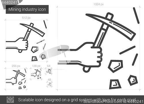 Image of Mining industry line icon.