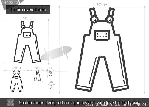 Image of Denim overall line icon.