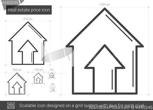 Image of Real estate price line icon.