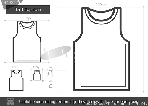 Image of Tank top line icon.