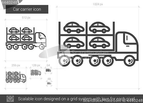 Image of Car carrier line icon.