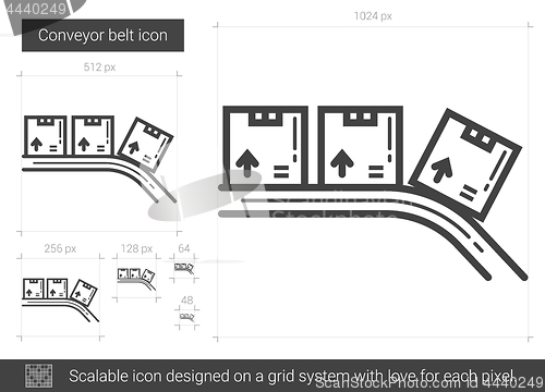 Image of Conveyor belt line icon.