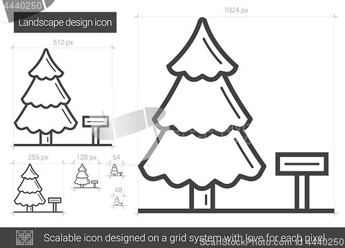 Image of Landscape design line icon.