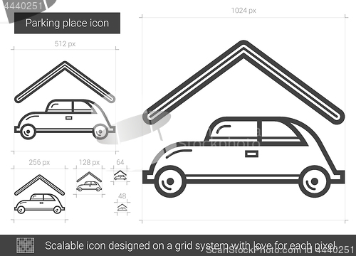 Image of Parking place line icon.