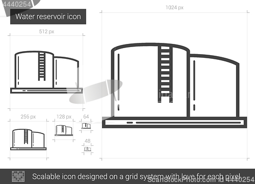 Image of Water reservoir line icon.