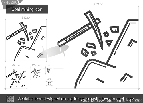 Image of Coal mining line icon.