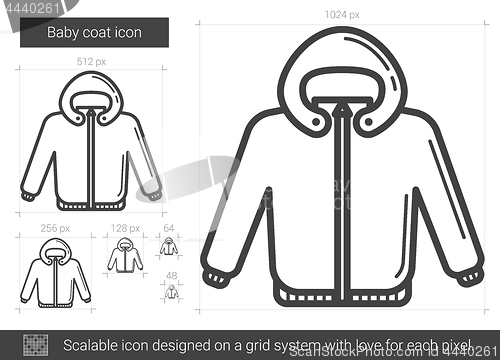 Image of Baby coat line icon.