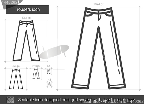 Image of Trousers line icon.