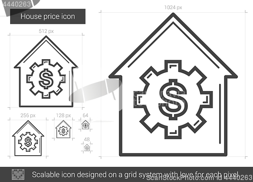 Image of House price line icon.