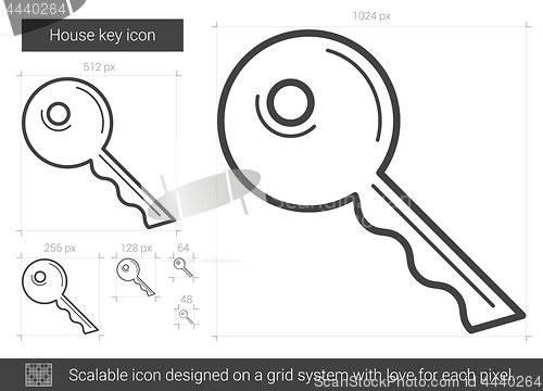 Image of House key line icon.