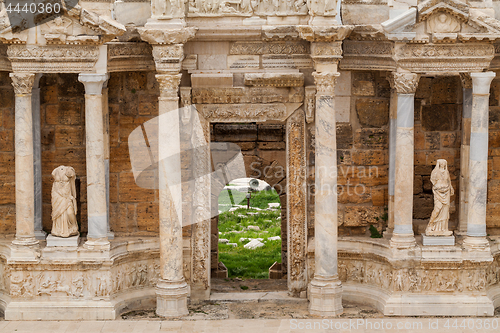 Image of Ancient Greco-Roman Theater in ancient city Hierapolis near Pamukkale, Turkey