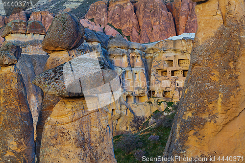 Image of Fairy houses stone cliffs