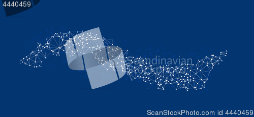 Image of Social media illustration of lines and dot in the form of a wave. Vector