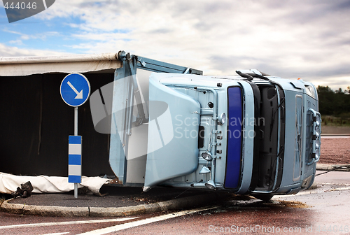 Image of Overturned Lorry