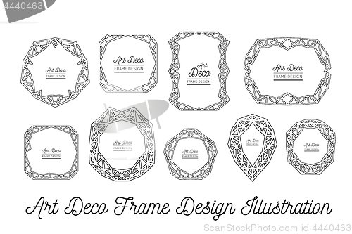 Image of Art deco decorative frame. Wedding invitation. Vector