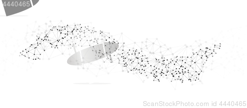 Image of Big data illustration of lines and dot in the form of a wave