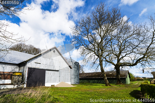 Image of Rural barnyard with a silo