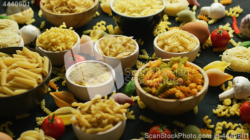 Image of Bowls with variety of macaroni