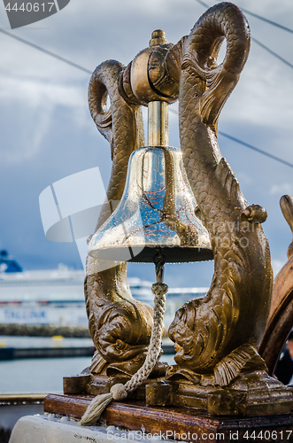 Image of Ship\'s Bell  the old sailboat, close-up